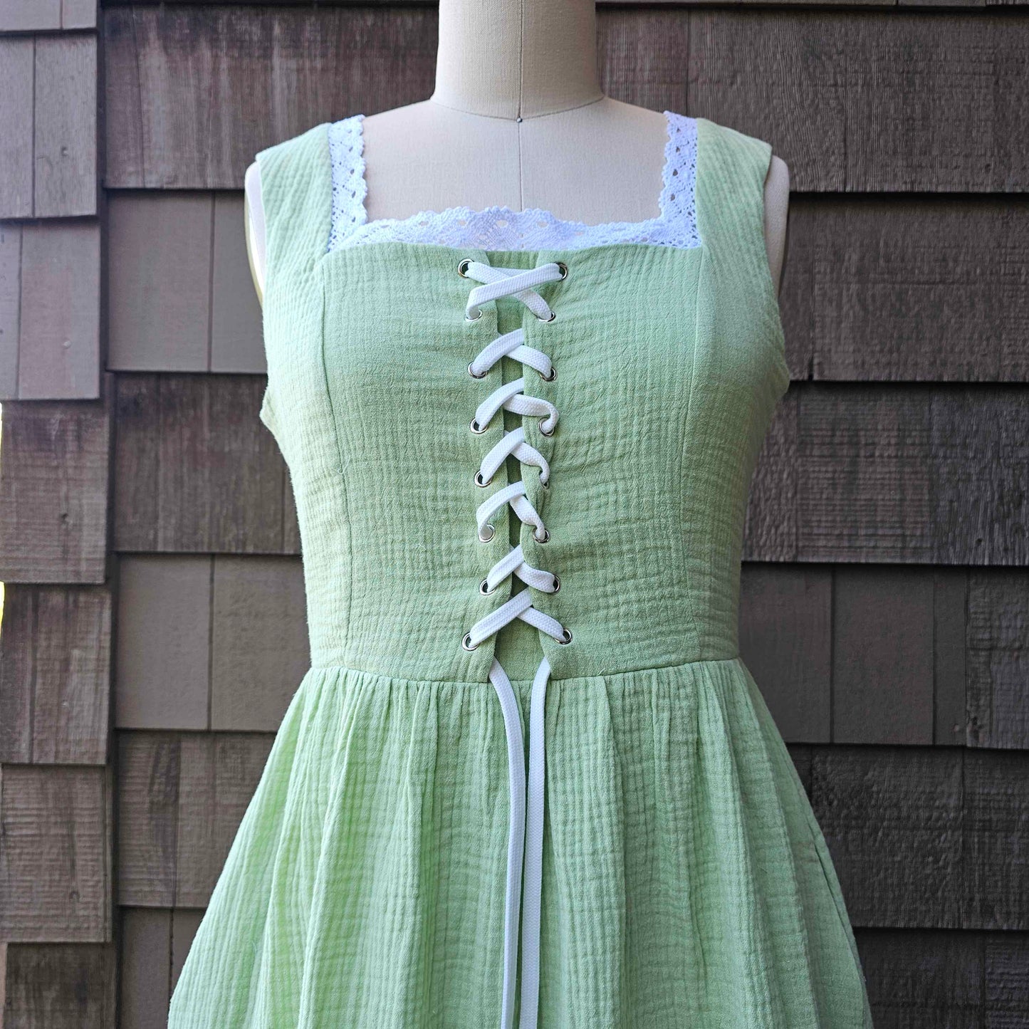 Fairy in the Woods Cottagecore Dress Green