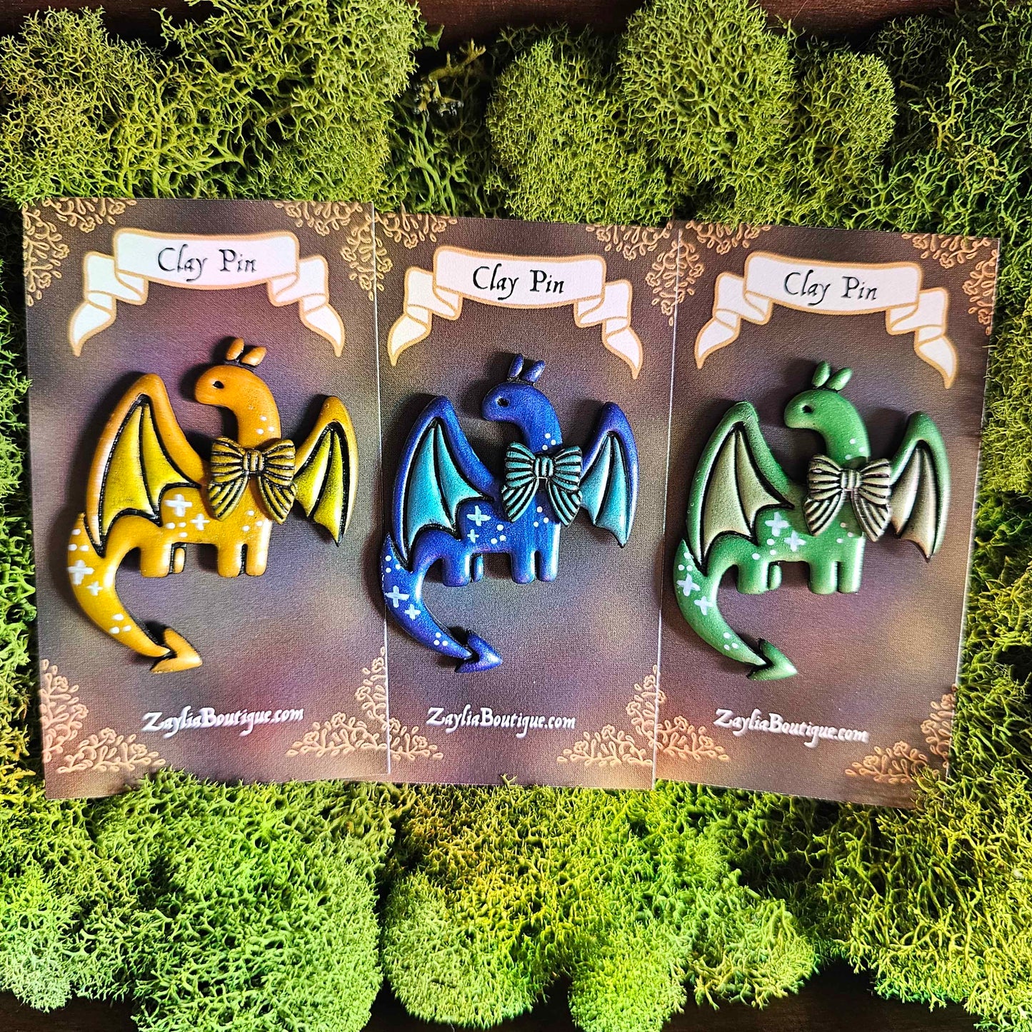 Whimsical Dragon Handmade Clay Pin