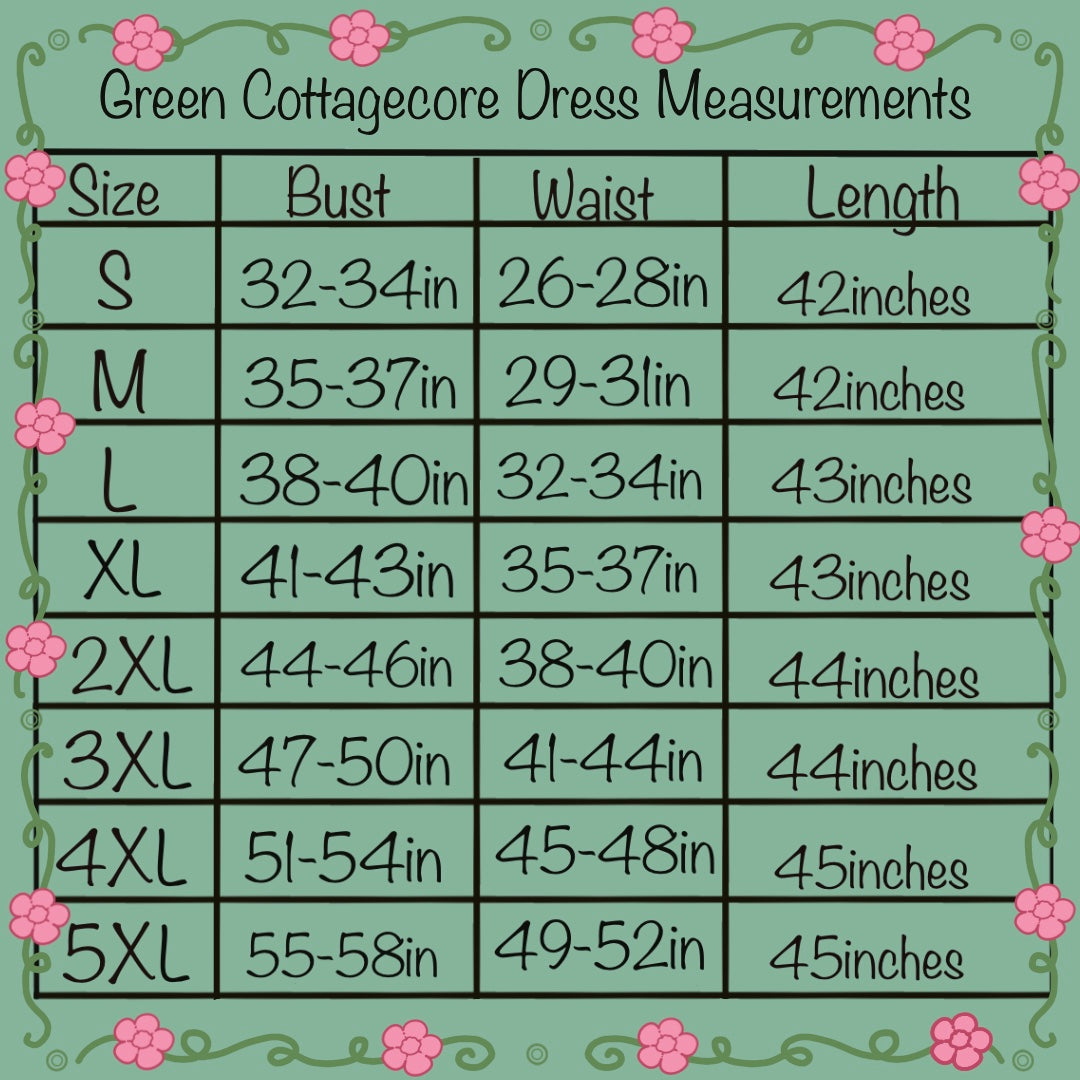 Fairy in the Woods Cottagecore Dress Green