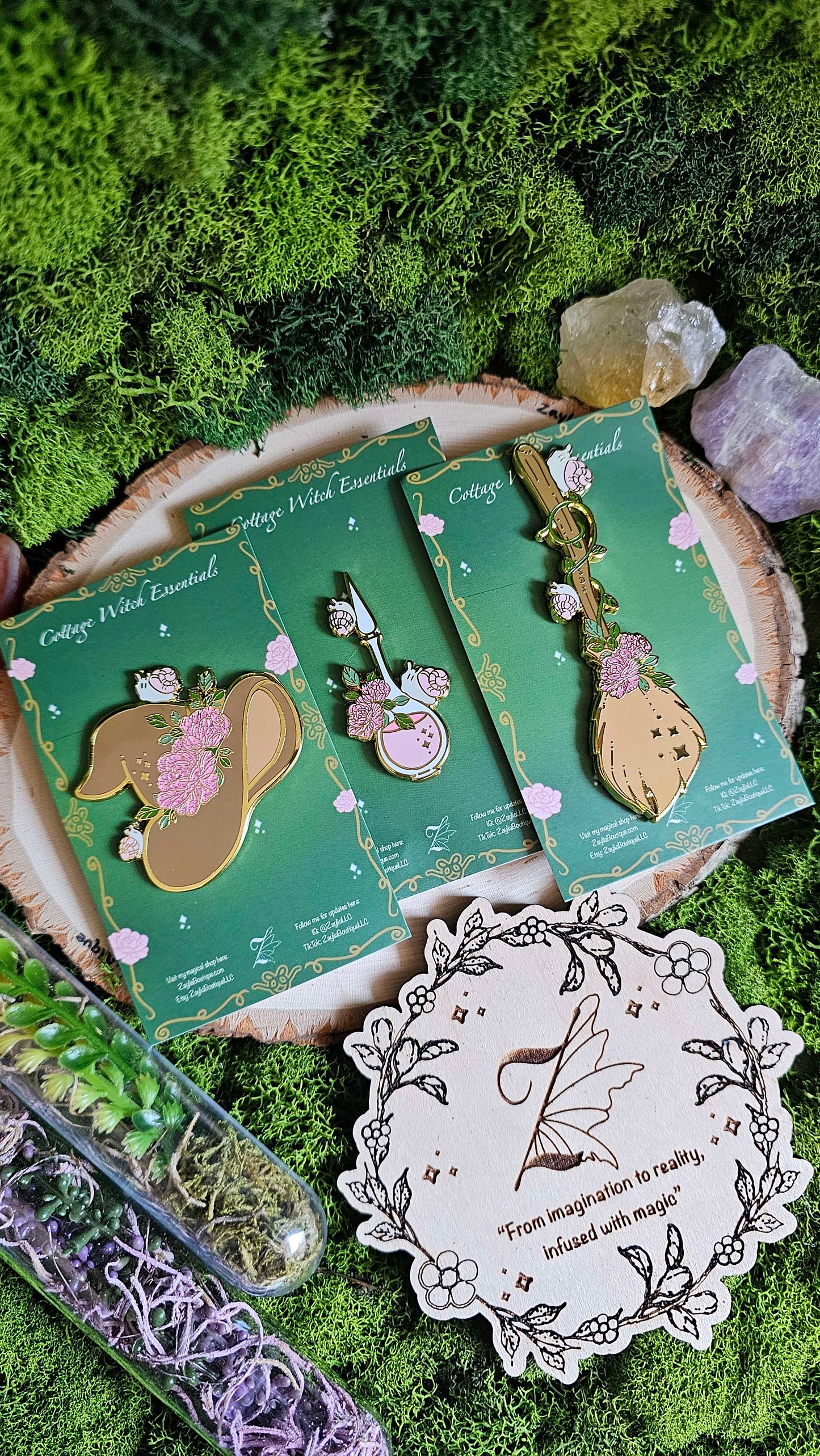 Cottage Witch Essentials Enamel Pins Set