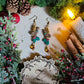 Winter Dragon Earrings with Brown Bead