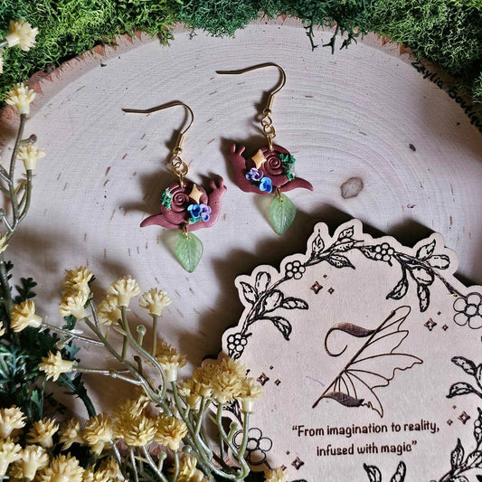 Floral Mystical Snail Earrings