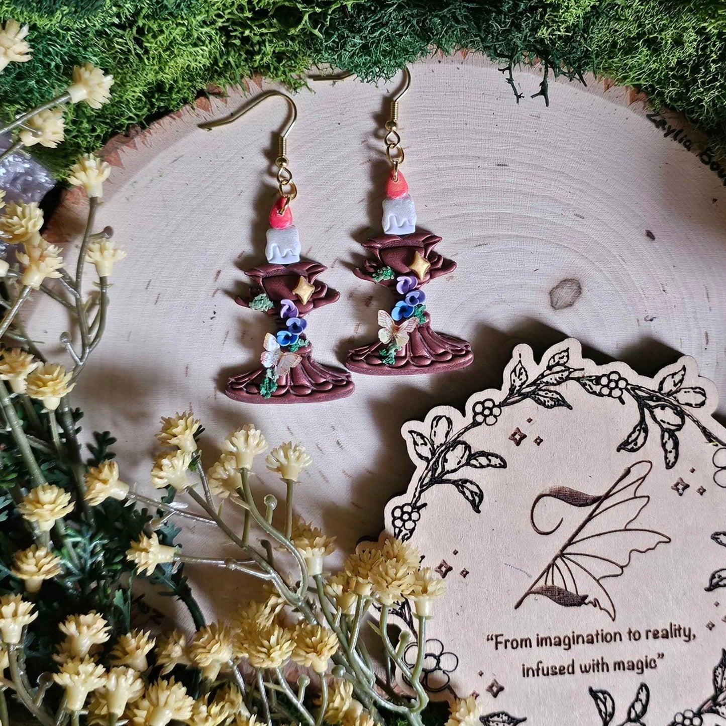 Floral Mystical Candle Earrings