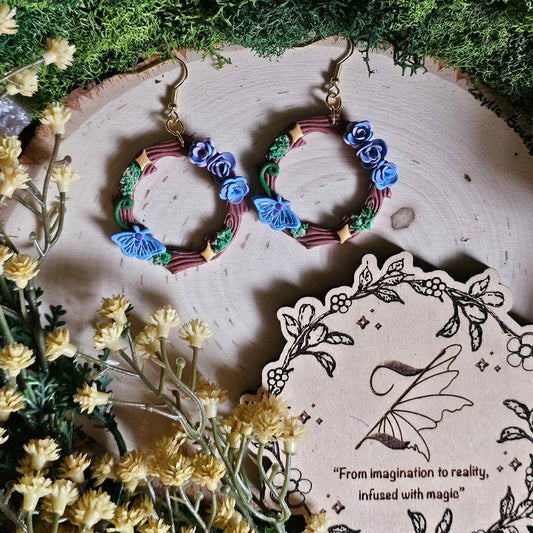 Floral Mystical Fairy Circle Earrings