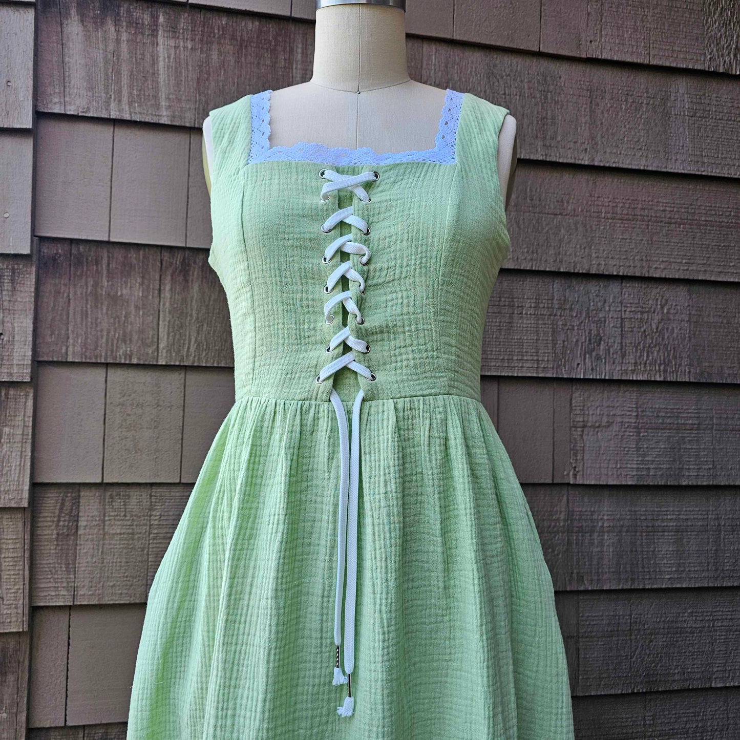 Fairy in the Woods Cottagecore Dress Green