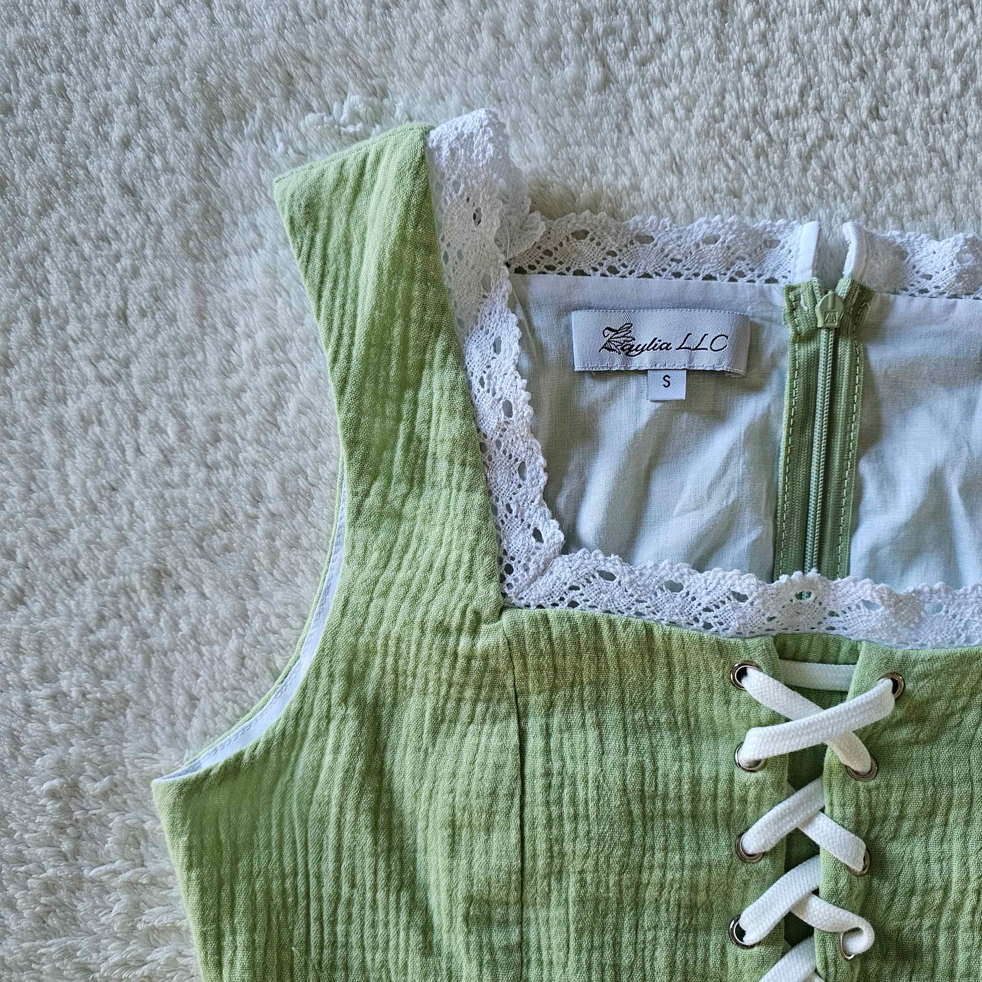Fairy in the Woods Cottagecore Dress Green Zaylia Boutique Fairy in the Woods Cottagecore Dress Green Zaylia Boutique
