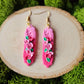 Pink Floral Clay Earrings