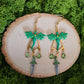 Green Dragon and Sword Clay Earrings