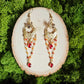 Vintage Style Art Nouveau Limited Edition Carnelian Gold Earrings