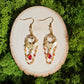 Vintage Style Art Nouveau Limited Edition Carnelian Gold Earrings