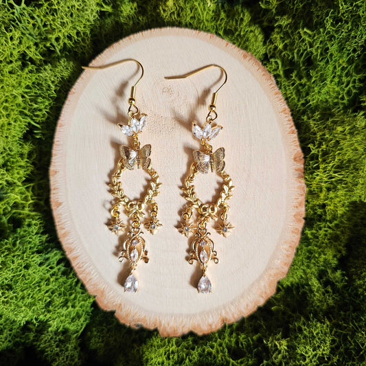 Vintage Style Art Nouveau Limited Edition Gold Earrings