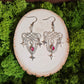 Art Nouveau Limited Edition Red Gem Silver Earrings