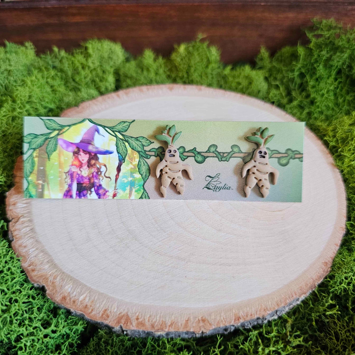 Mandrake Stud Clay Earrings