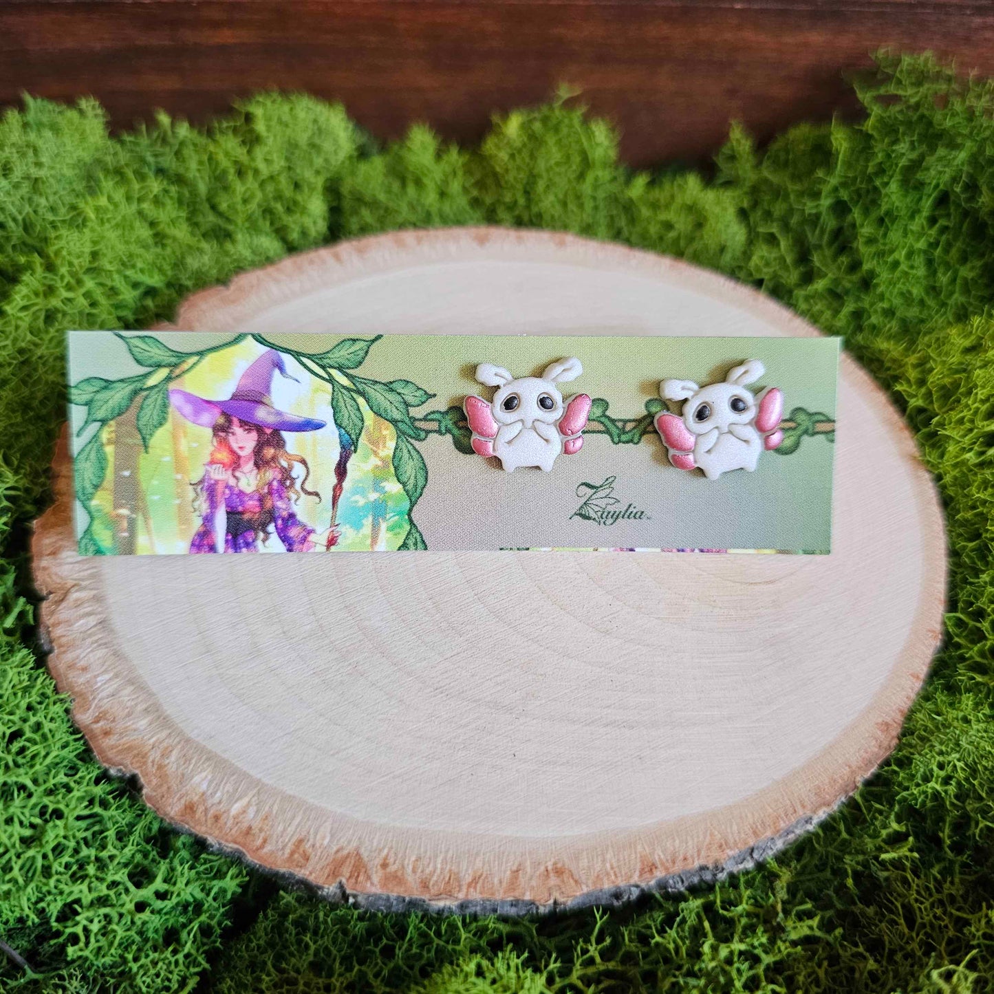 Cute Moth Stud Clay Earrings