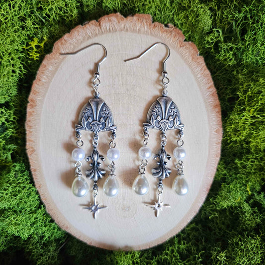 Vintage Style Art Nouveau Limited Edition Silver Earrings