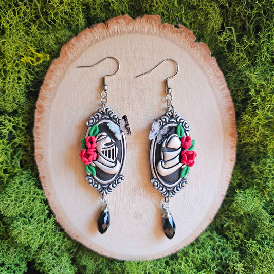 Medieval Knight Clay Earrings