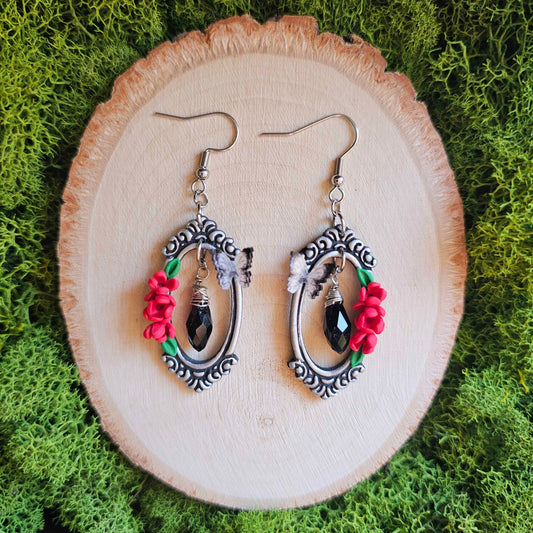 Medieval Knight Floral Clay Earrings