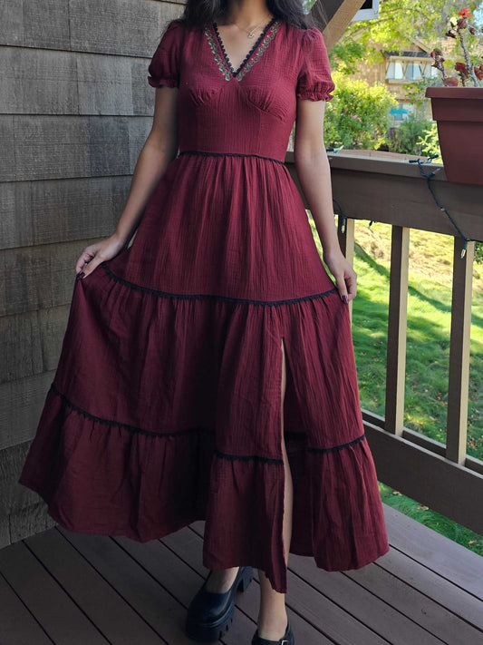 Cottagecore Autumn Cotton Dress