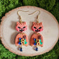 Pumpkin Girl Floral Handmade Clay Earrings