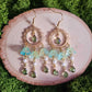Green Fairy Portal Floral Beaded Gold Limited Edition Earrings