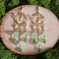 Green Fairy Portal Floral Beaded Gold Limited Edition Earrings