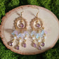 Purple Fairy Portal Floral Beaded Gold Limited Edition Earrings