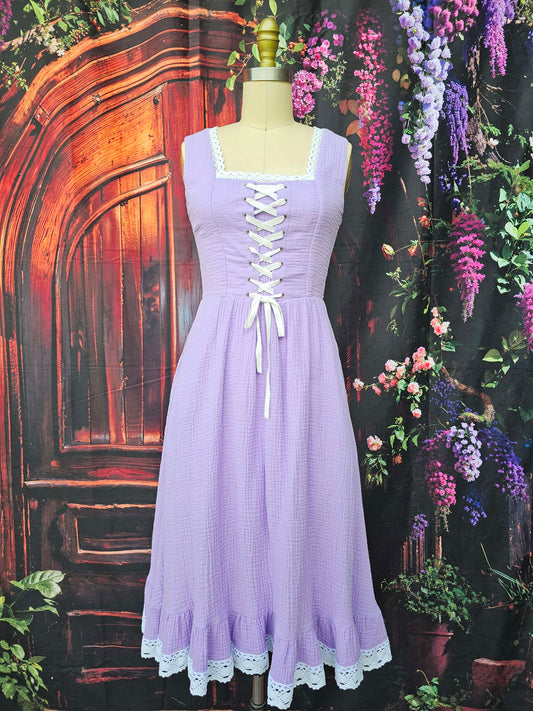 Fairy in the Woods Cottagecore Dress Purple