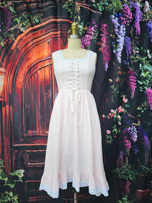 Fairy in the Woods Cottagecore Dress Pink