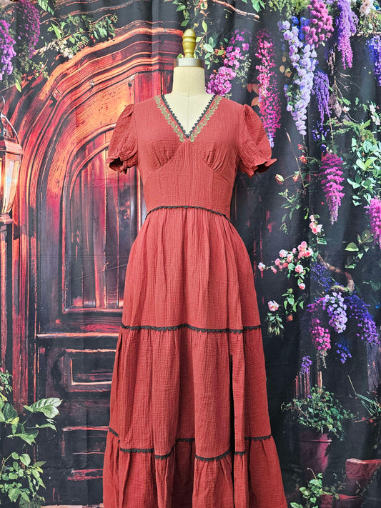 Cottagecore Autumn Cotton Dress