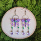 Purple Tulip Dragon Handmade Clay Earrings
