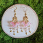 Pink Floral Vintage Handmade Beaded Earrings Limited Edition