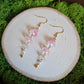 Pink Floral Dainty Handmade Beaded Earrings  Limited Edition
