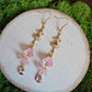 Pink Floral Vintage Beaded Earrings Limited Edition