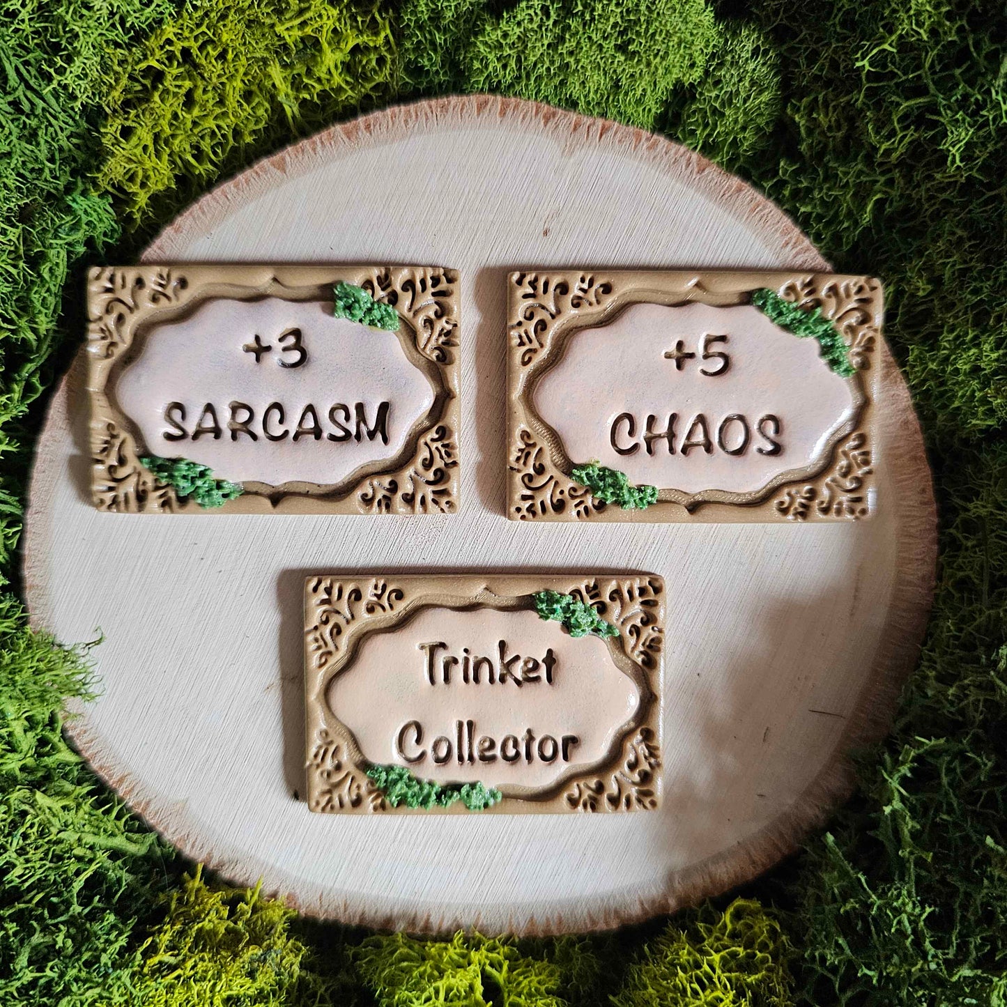 Silly and Whimsical Phrases, Handmade Clay Pin and Magnets