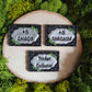 Silly and Whimsical Phrases, Handmade Clay Pin and Magnets