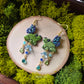 Blue Fairy Frog Clay Earrings