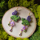 Purple Fairy Frog Clay Earrings
