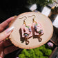 Pink Floral Knight Handmade Clay Earrings