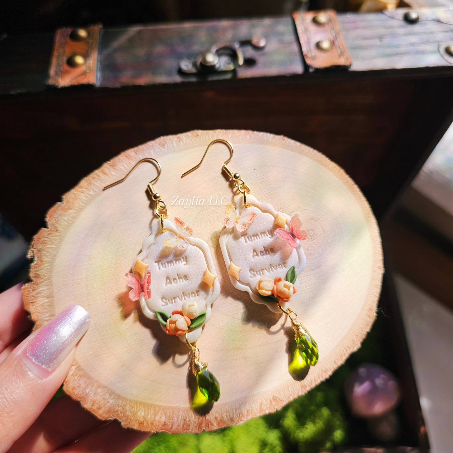 Tummy Ache Survivor Handmade Clay Earrings