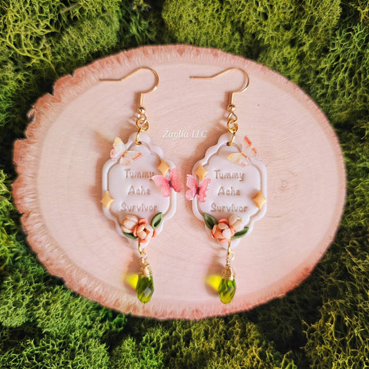 Tummy Ache Survivor Handmade Clay Earrings