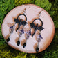 Black Beaded Dragon Handmade Clay Earrings