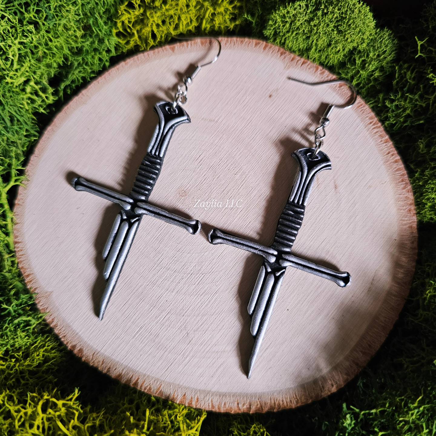 Broken Sword Handmade Clay Earrings