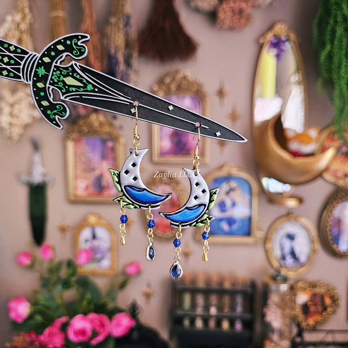 Mystical Moon Potion Handmade Clay Earrings