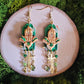 Medieval Mossy Golden Knight Handmade Clay Earrings