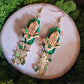 Medieval Mossy Golden Knight Handmade Clay Earrings