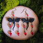 Black and Red Beaded Dragon Handmade Clay Earrings