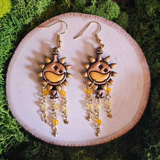 Sun Potion Beaded Handmade Clay Earrings