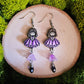 Purple Floral Girl Handmade Clay Earrings