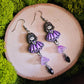 Purple Floral Girl Handmade Clay Earrings