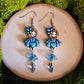 Blue Floral Girl Handmade Clay Earrings